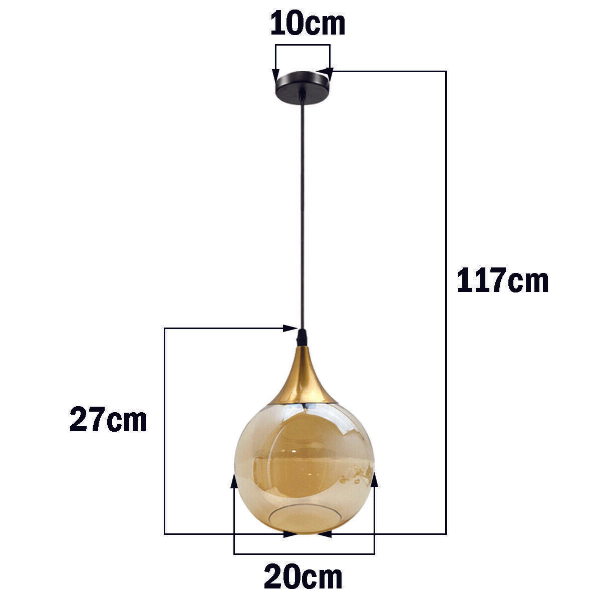 Globe glass lampshade Replacement indoor amber vintage ceiling Pendant light~2593