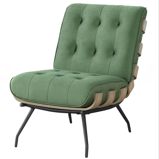 Aloma Armless Tufted Accent Chair Green