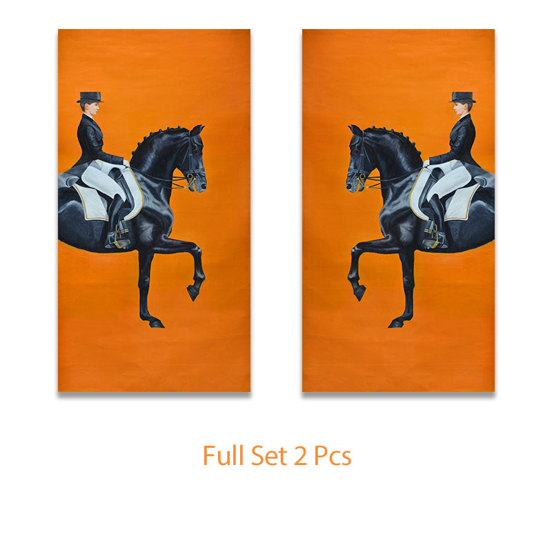 Classic Modern Orange Racehorse Canvas Print Poster