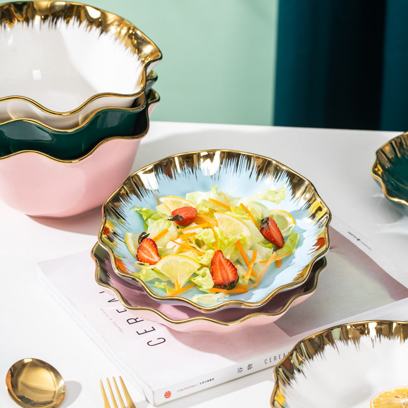 Retro Pastel with Gold Ceramic Tableware