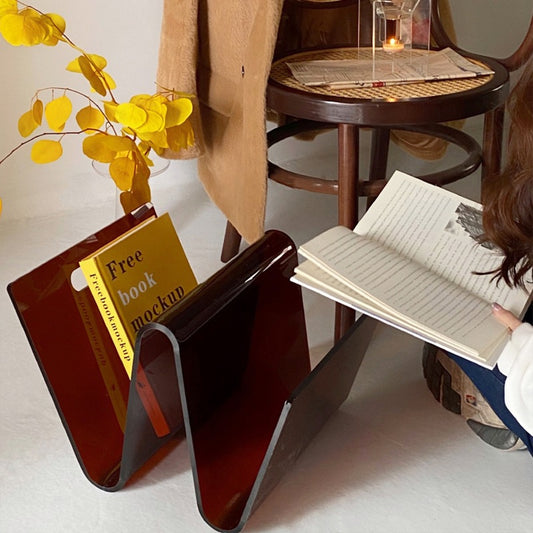 Dark Amber Acrylic Bookshelf