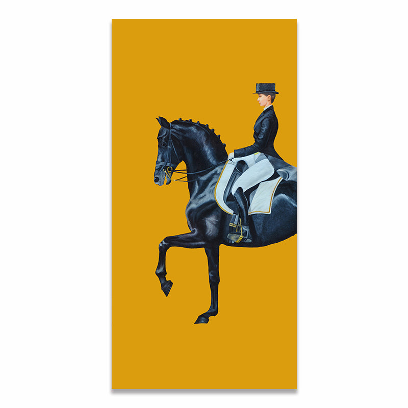 Classic Modern Orange Racehorse Canvas Print Poster